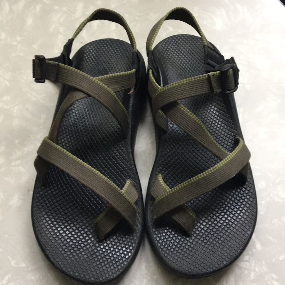 Chacos with Green Straps